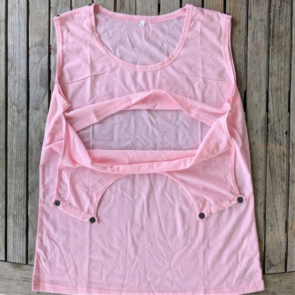 Pink Sleeveless Nursing Top M (NWT) - Picture 6 of 11
